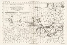 Listing image for Map Of The Great Lakes Michigan USA 1780 Vintage Historic Map Poster Print