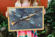 Listing image for Spitfire aviation poster wall art print un framed various size options available
